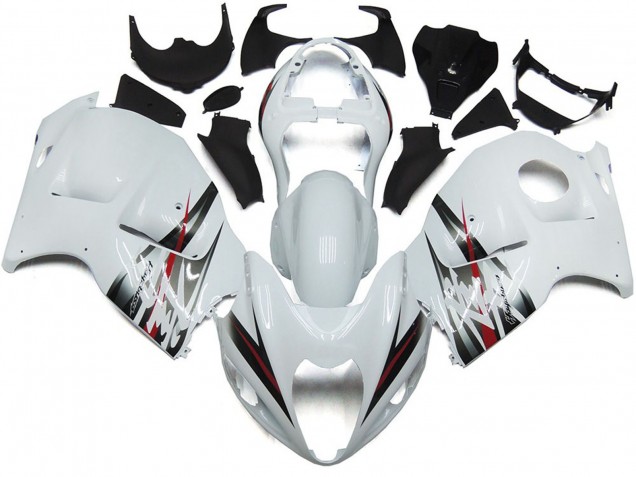 Gloss White and Silver Style 1997-2007 GSXR 1300 Hayabusa Motorcycle Fairing Gloss White and Silver Style 1997-2007 GSXR 1300 Hayabusa Motorcycle Fairing