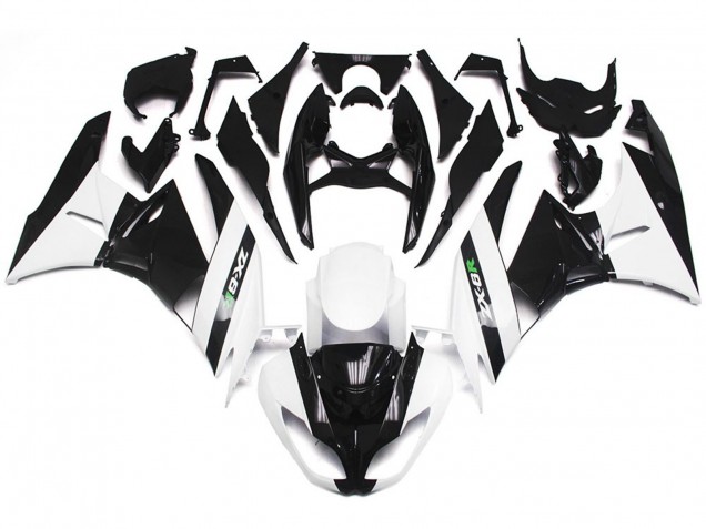 Gloss White and Slick Black 2009-2012 ZX6R Motorcycle Fairing Gloss White and Slick Black 2009-2012 ZX6R Motorcycle Fairing