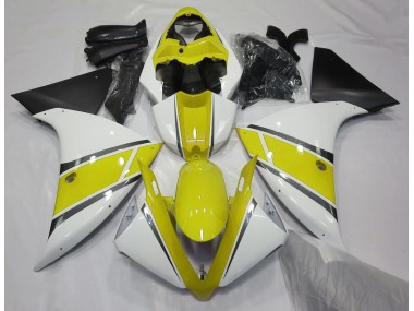 Gloss White and Yellow 2009-2011 R1 Motorcycle Fairing