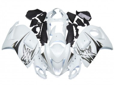 Gloss White with Silver Style Logos 2008-2020 GSXR 1300 Hayabusa Motorcycle Fairing
