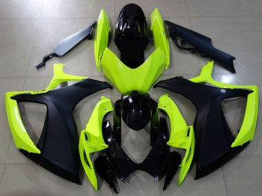 Gloss Yellow & Black 2006-2007 GSXR 600-750 Motorcycle Fairing