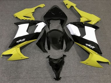 Gloss Yellow Black and White 2008-2010 ZX10R Motorcycle Fairing