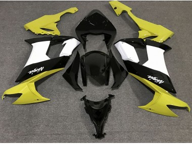 Gloss Yellow Black and White 2008-2010 ZX10R Motorcycle Fairing