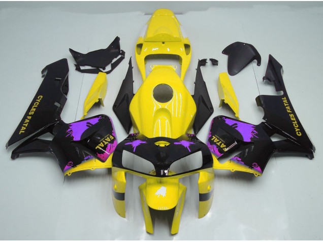 Gloss Yellow & Purple Splatter 2005-2006 CBR600RR Motorcycle Fairing Gloss Yellow & Purple Splatter 2005-2006 CBR600RR Motorcycle Fairing
