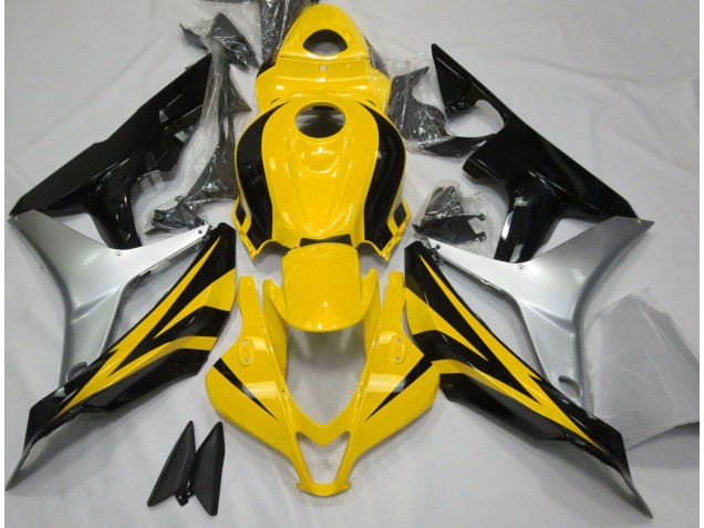 Gloss Yellow Silver and Black 2007-2008 CBR600RR Motorcycle Fairing Gloss Yellow Silver and Black 2007-2008 CBR600RR Motorcycle Fairing