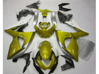 Gloss Yellow & White 2009-2016 GSXR 1000 Motorcycle Fairing