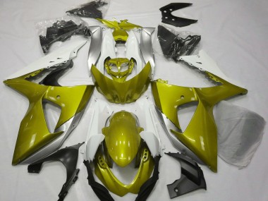 Gloss Yellow & White 2009-2016 GSXR 1000 Motorcycle Fairing
