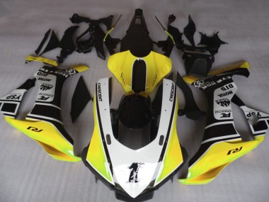 Gloss Yellow & White 2015-2019 R1 Motorcycle Fairing