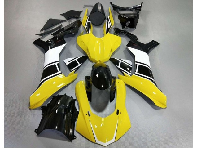 Gloss Yellow White and Black 2015-2019 R1 Motorcycle Fairing Gloss Yellow White and Black 2015-2019 R1 Motorcycle Fairing