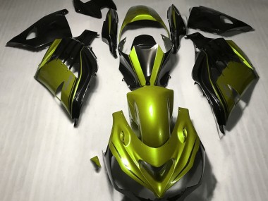Gloss Yellow and Black 2012-2021 ZX14R Motorcycle Fairing