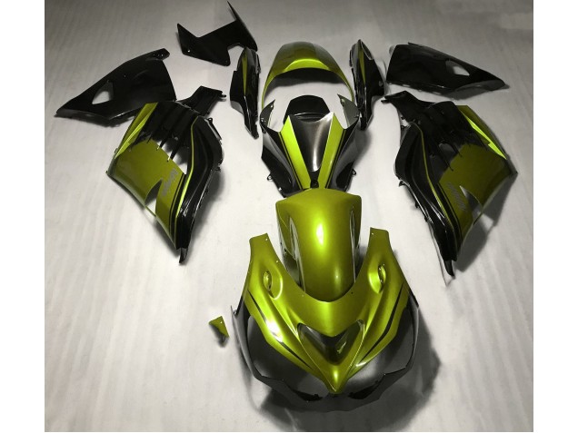 Gloss Yellow and Black 2012-2021 ZX14R Motorcycle Fairing Gloss Yellow and Black 2012-2021 ZX14R Motorcycle Fairing