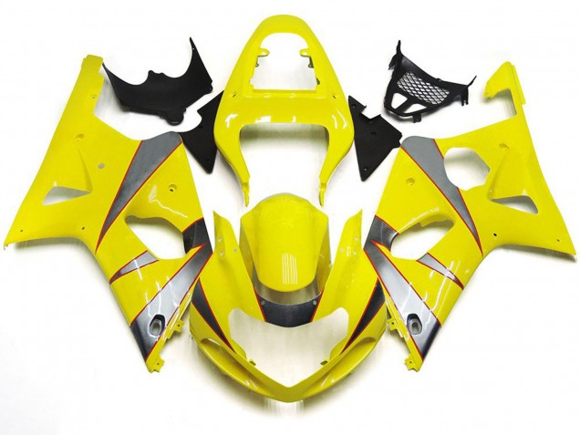 Gloss Yellow and Silver R Kit 2000-2002 GSXR 1000 Motorcycle Fairing Gloss Yellow and Silver R Kit 2000-2002 GSXR 1000 Motorcycle Fairing