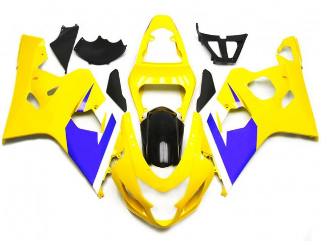 Gloss Yellow and Vibrant Blue Custom 2004-2005 GSXR 600-750 Motorcycle Fairing