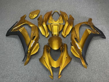 Gold with Ninja White 2016-2019 ZX10R Motorcycle Fairing