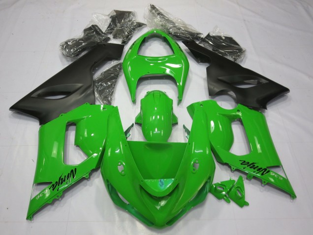 Green Black 2005-2006 ZX6R Motorcycle Fairing Green Black 2005-2006 ZX6R Motorcycle Fairing