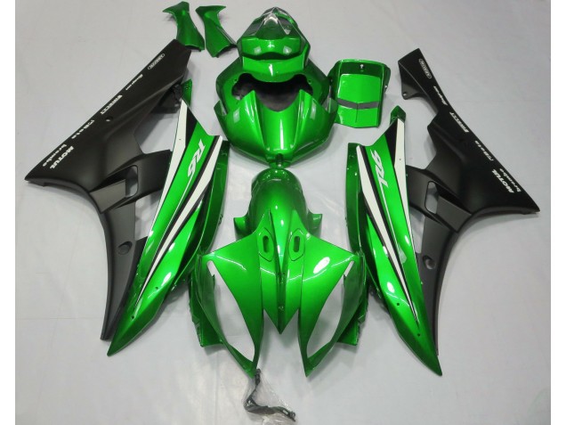 Green Black and White 2006-2007 R6 Motorcycle Fairing Green Black and White 2006-2007 R6 Motorcycle Fairing