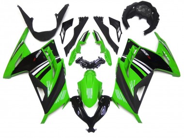 Green Black and White Gloss 2013-2018 Ninja 300 Motorcycle Fairing