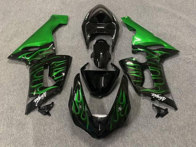 Green Flame 2005-2006 ZX6R Motorcycle Fairing Green Flame 2005-2006 ZX6R Motorcycle Fairing