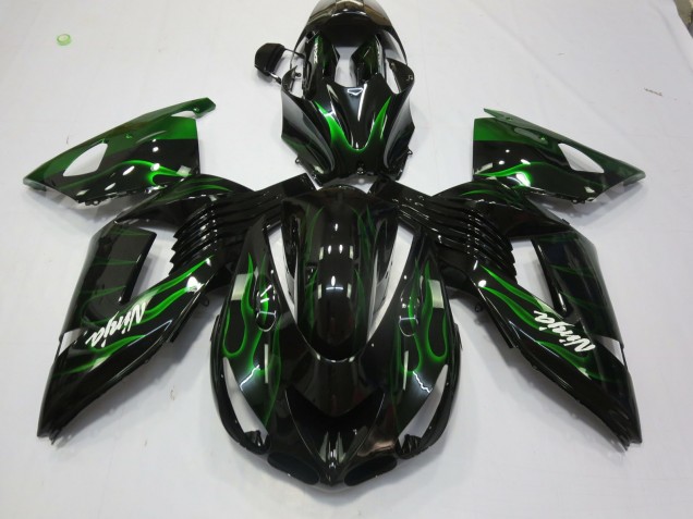 Green Flame 2006-2011 ZX14R Motorcycle Fairing Green Flame 2006-2011 ZX14R Motorcycle Fairing