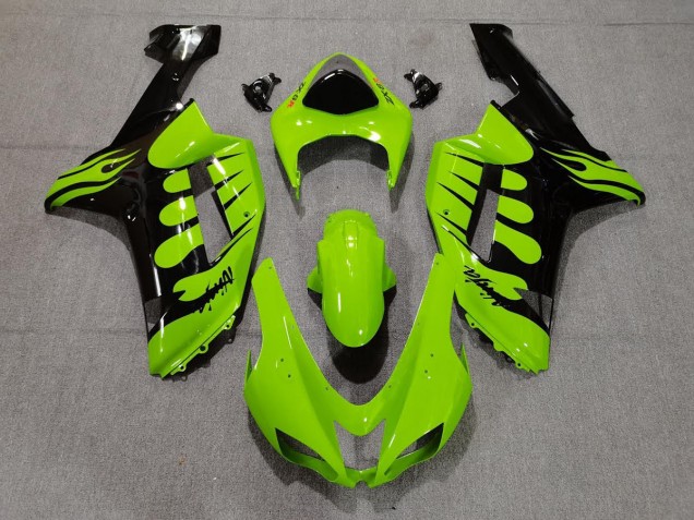 Green Flame 2007-2008 ZX6R Motorcycle Fairing Green Flame 2007-2008 ZX6R Motorcycle Fairing