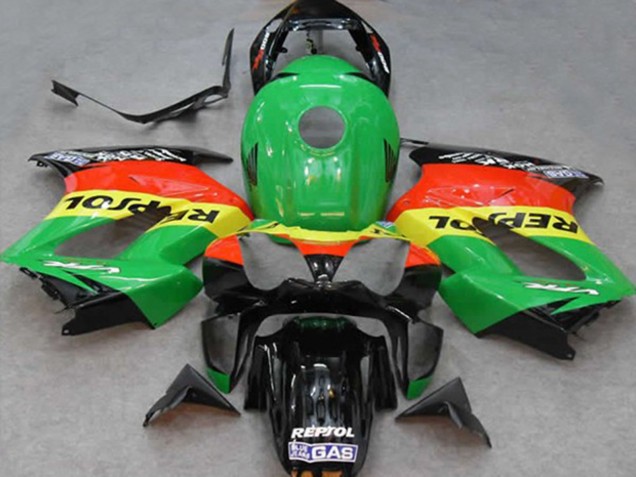 Green Repsol 2002-2012 VFR800 Motorcycle Fairing Green Repsol 2002-2012 VFR800 Motorcycle Fairing