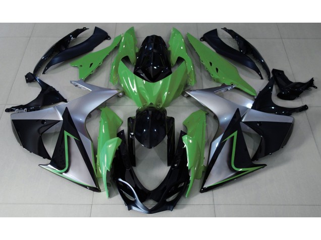Green Silver and Black 2009-2016 GSXR 1000 Motorcycle Fairing Green Silver and Black 2009-2016 GSXR 1000 Motorcycle Fairing