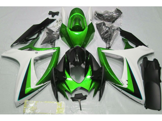 Green & White 2006-2007 GSXR 600-750 Motorcycle Fairing Green & White 2006-2007 GSXR 600-750 Motorcycle Fairing