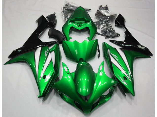 Green White and Black 2007-2008 R1 Motorcycle Fairing Green White and Black 2007-2008 R1 Motorcycle Fairing