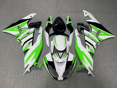 Green White and Black Zag 2009-2012 ZX6R Motorcycle Fairing