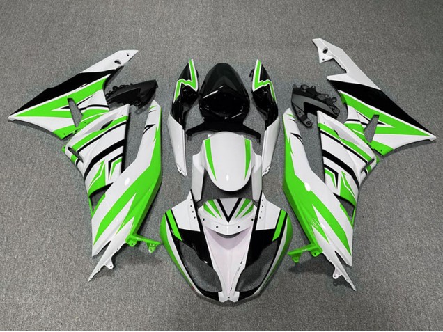 Green White and Black Zag 2009-2012 ZX6R Motorcycle Fairing Green White and Black Zag 2009-2012 ZX6R Motorcycle Fairing