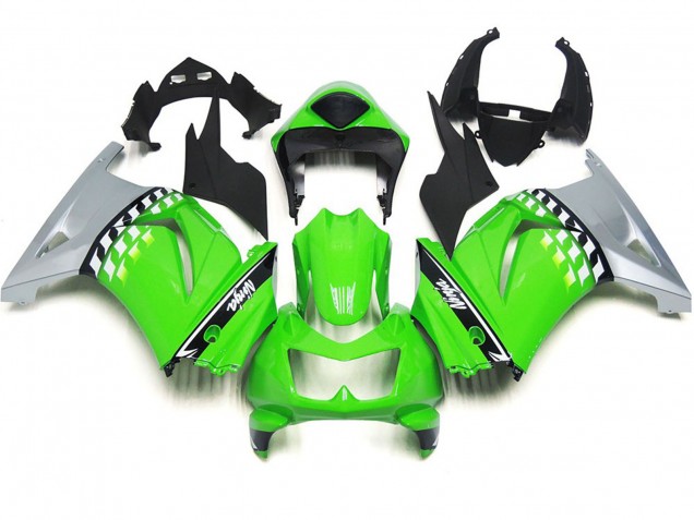 Green and Black Check 2008-2012 Ninja 250 Motorcycle Fairing Green and Black Check 2008-2012 Ninja 250 Motorcycle Fairing