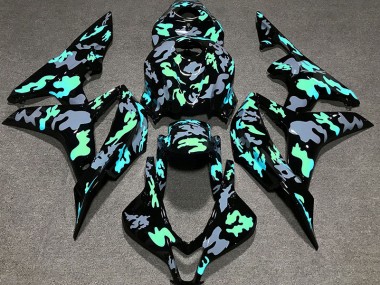 Green and Grey Camouflage 2007-2008 CBR600RR Motorcycle Fairing