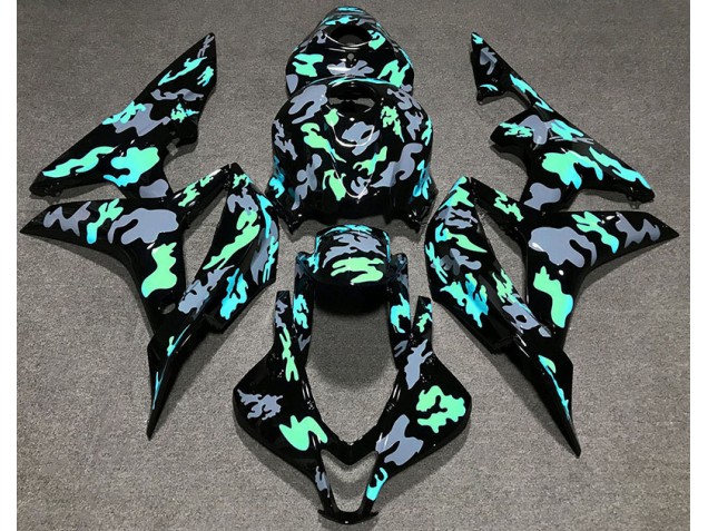 Green and Grey Camouflage 2007-2008 CBR600RR Motorcycle Fairing Green and Grey Camouflage 2007-2008 CBR600RR Motorcycle Fairing