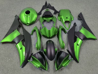 Green and Matte Black 2008-2016 R6 Motorcycle Fairing