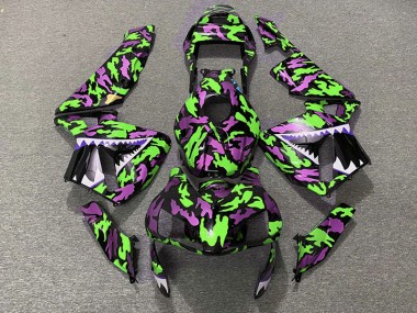 Green and Pink Camo 2003-2004 CBR600RR Motorcycle Fairing