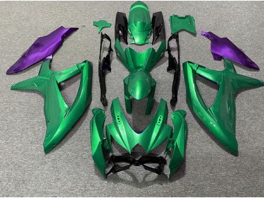 Green and Purple 2008-2010 GSXR 600-750 Motorcycle Fairing
