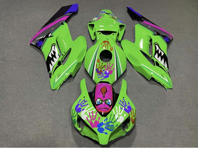 Green and Purple Shark 2004-2005 CBR1000RR Motorcycle Fairing Green and Purple Shark 2004-2005 CBR1000RR Motorcycle Fairing