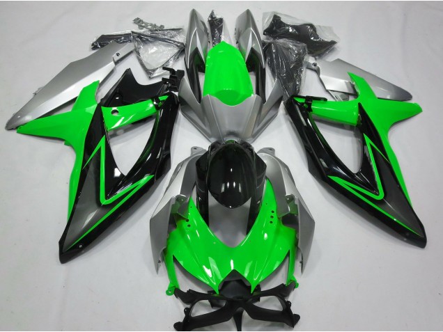 Green and Silver 2008-2010 GSXR 600-750 Motorcycle Fairing Green and Silver 2008-2010 GSXR 600-750 Motorcycle Fairing