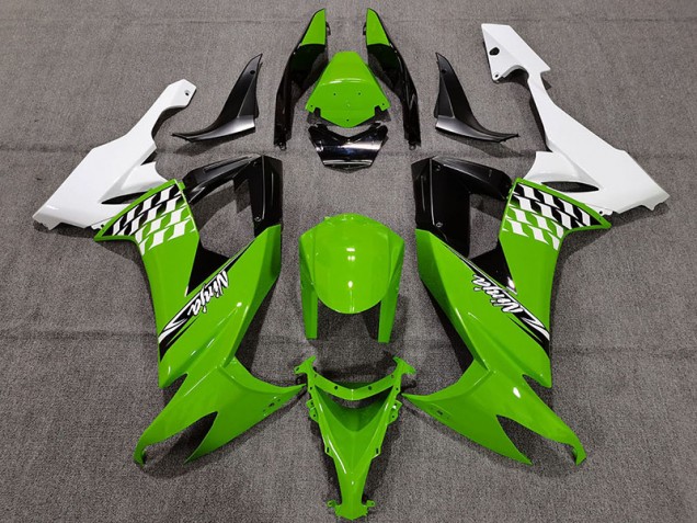 Green and White Cheq 2008-2010 ZX10R Motorcycle Fairing Green and White Cheq 2008-2010 ZX10R Motorcycle Fairing