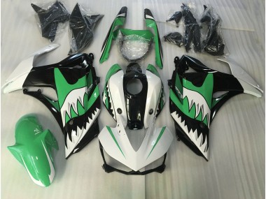 Green and White Shark 2015-2018 R3 Motorcycle Fairing