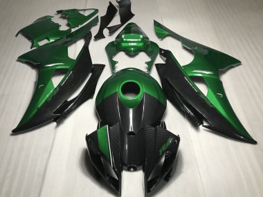 Green w Carbon Fiber Style 2008-2016 R6 Motorcycle Fairing