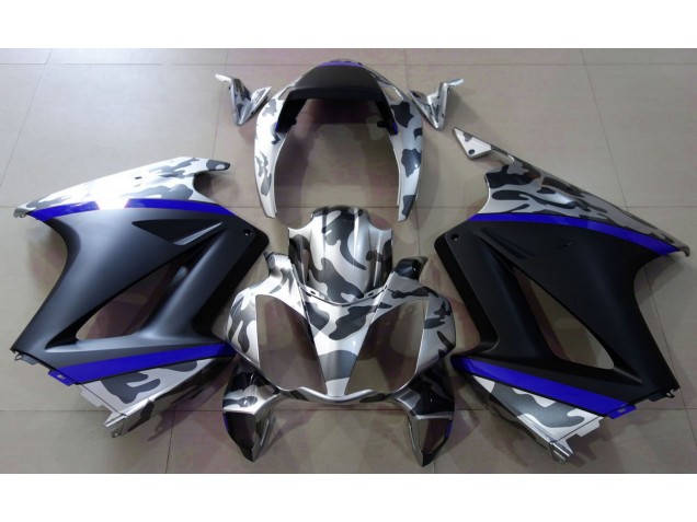 Grey Camouflage & Blue 2002-2012 VFR800 Motorcycle Fairing Grey Camouflage & Blue 2002-2012 VFR800 Motorcycle Fairing