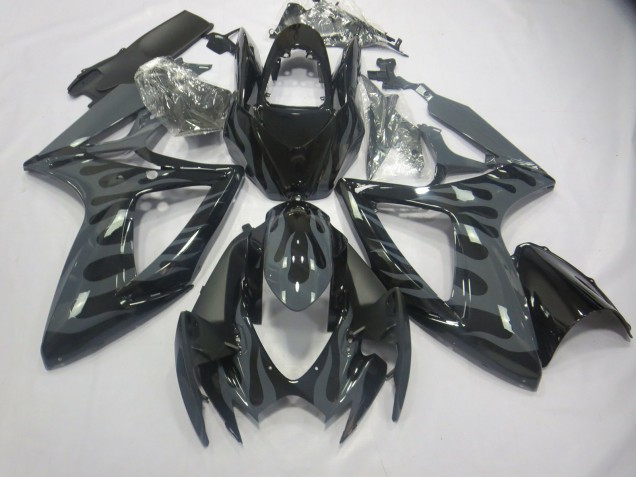 Grey Flame 2006-2007 GSXR 600-750 Motorcycle Fairing Grey Flame 2006-2007 GSXR 600-750 Motorcycle Fairing