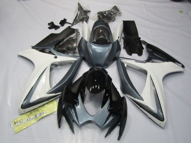 Grey and White 2006-2007 GSXR 600-750 Motorcycle Fairing
