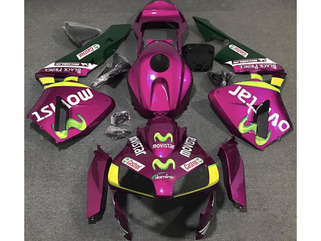 Hot Pink Movistar 2003-2004 CBR600RR Motorcycle Fairing Hot Pink Movistar 2003-2004 CBR600RR Motorcycle Fairing