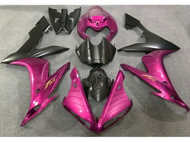 Hot Pink and Carbon Fiber Style 2004-2006 R1 Motorcycle Fairing Hot Pink and Carbon Fiber Style 2004-2006 R1 Motorcycle Fairing