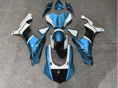 Light Blue & Carbon Fiber Accents 2015-2019 R1 Motorcycle Fairing