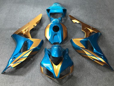 Light Blue & Gold 2006-2007 CBR1000RR Motorcycle Fairing