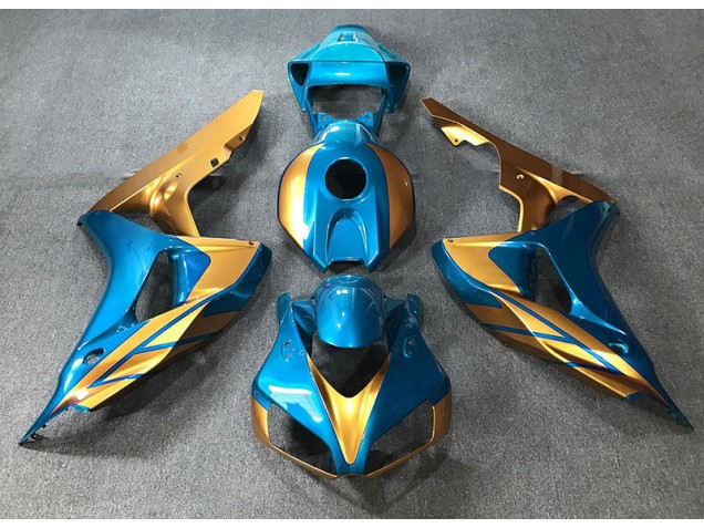 Light Blue & Gold 2006-2007 CBR1000RR Motorcycle Fairing Light Blue & Gold 2006-2007 CBR1000RR Motorcycle Fairing
