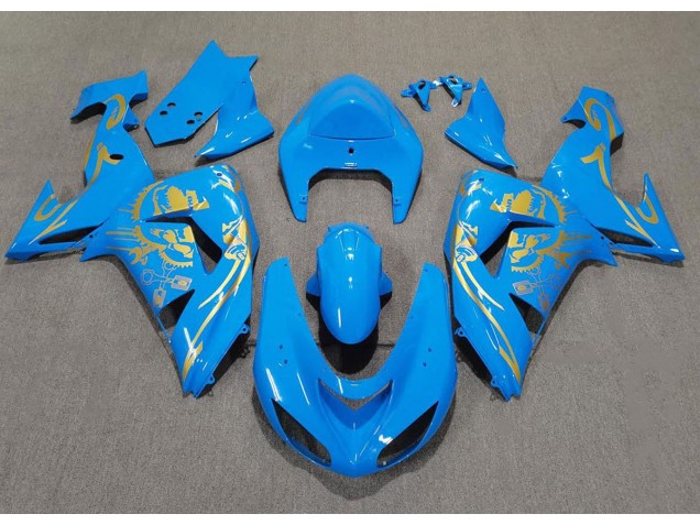Light Blue & Gold 2006-2007 ZX10R Motorcycle Fairing Light Blue & Gold 2006-2007 ZX10R Motorcycle Fairing